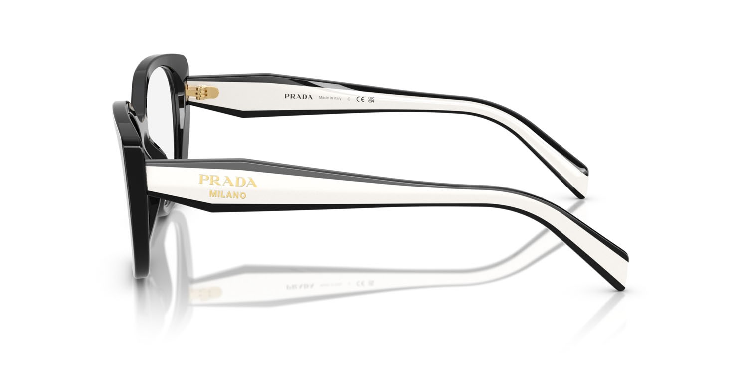 Eyeglasses Prada PR B04V (16K1O1) color nero shape cat eye lenses lente demo