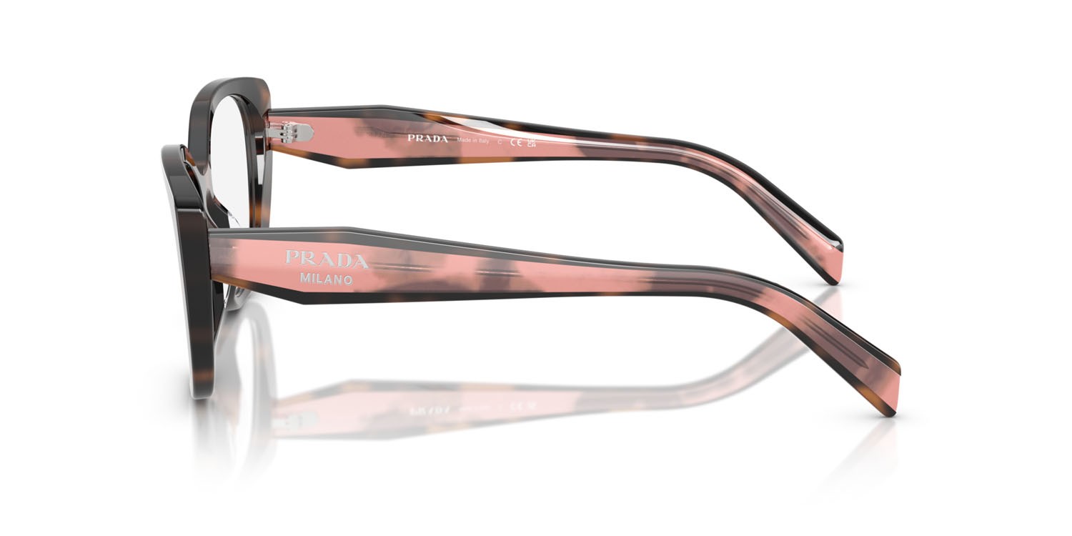 Eyeglasses Prada PR B04V (23A1O1) color malva tartarugato shape cat eye lenses lente demo