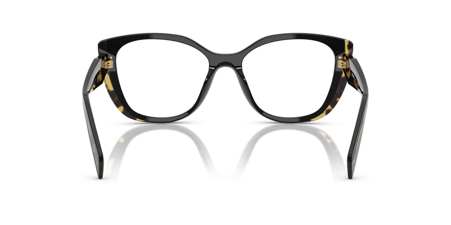 Eyeglasses Prada PR B04V (3891O1) color nero/tartarugato medio shape cat eye lenses lente demo