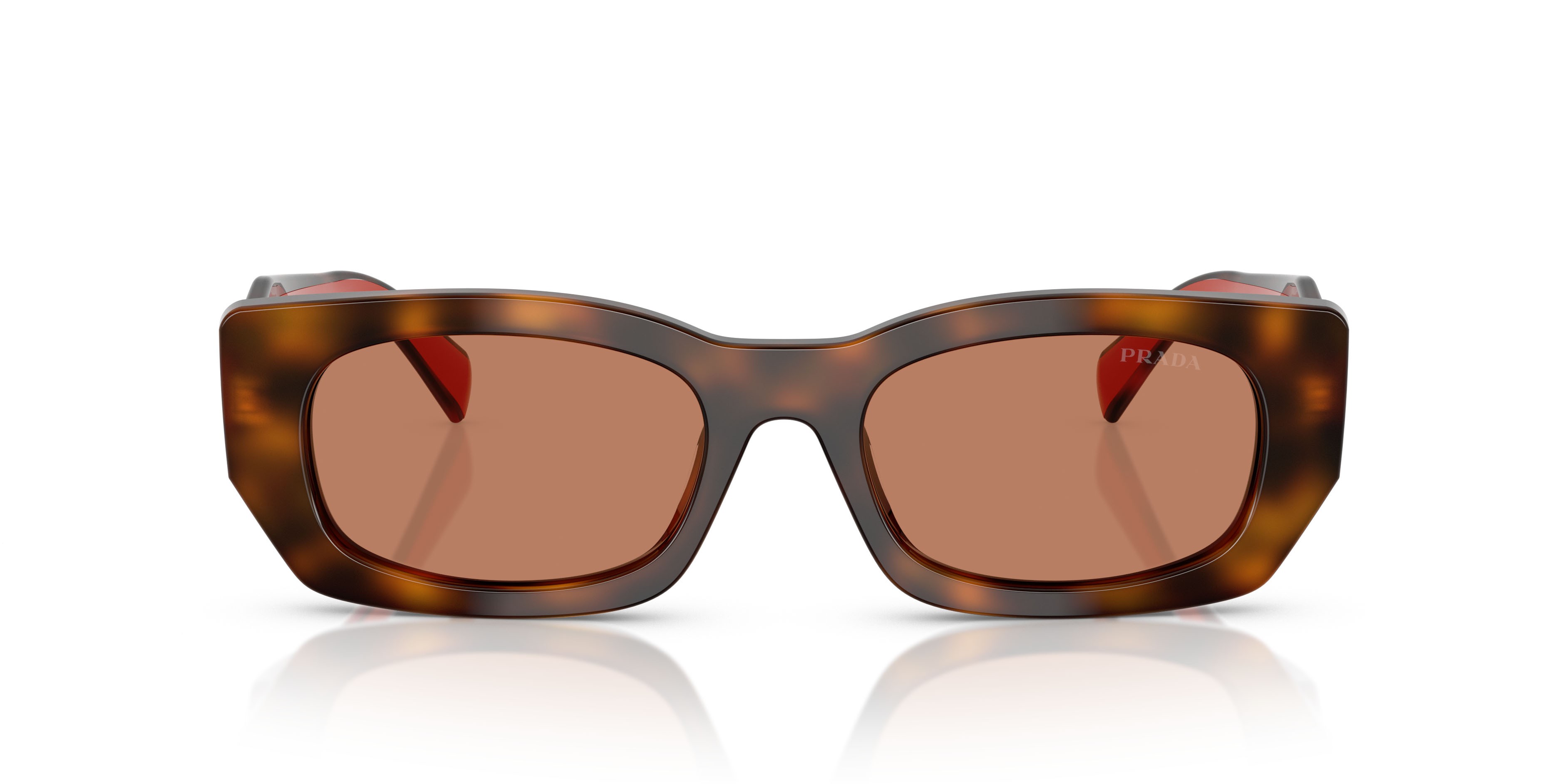 Sunglasses Prada PR B05S (01K90Q) color juniper tortoise/cotto shape square lenses marrone