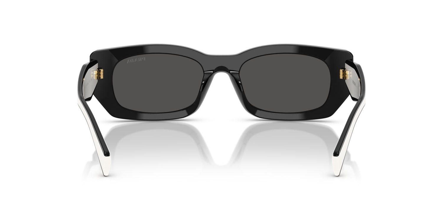 Sunglasses Prada PR B05S (09Q08Z) color nero shape square lenses grigio scuro