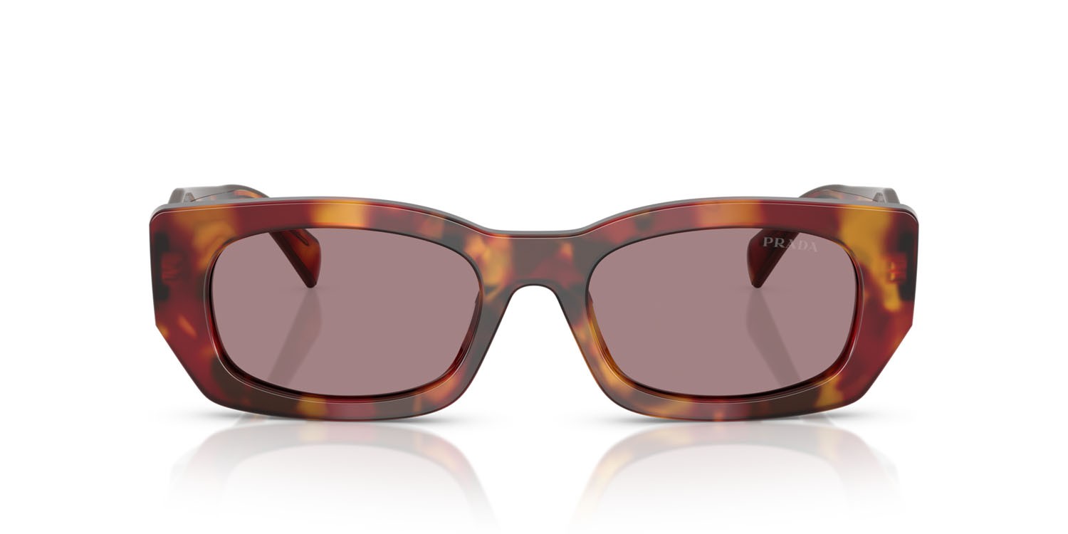 Sunglasses Prada PR B05S (22A20I) color turchese poppy shape square lenses viola chiaro/marrone