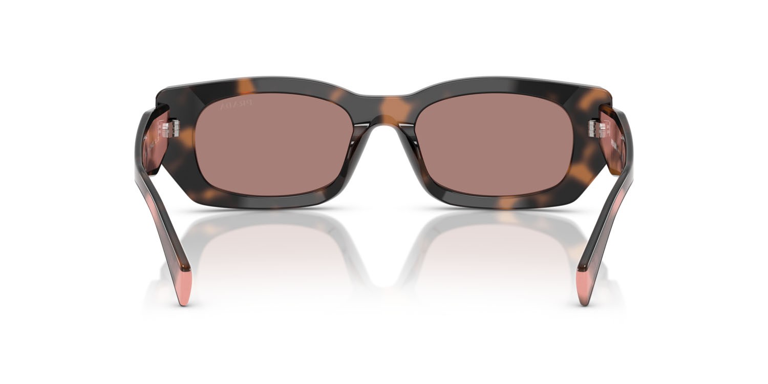 Sunglasses Prada PR B05S (23A60B) color malva tartarugato shape square lenses marrone chiaro