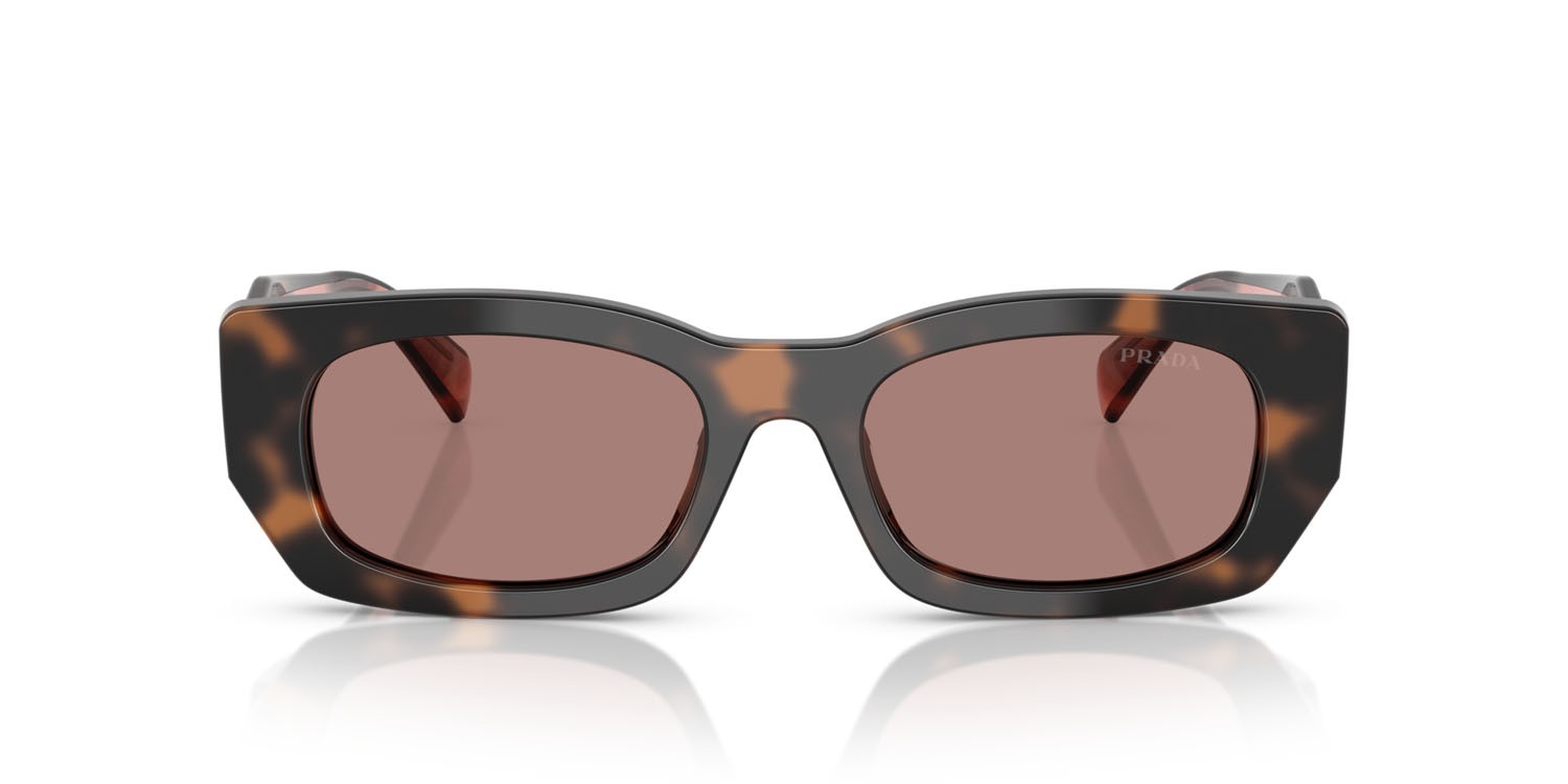 Sunglasses Prada PR B05S (23A60B) color malva tartarugato shape square lenses marrone chiaro