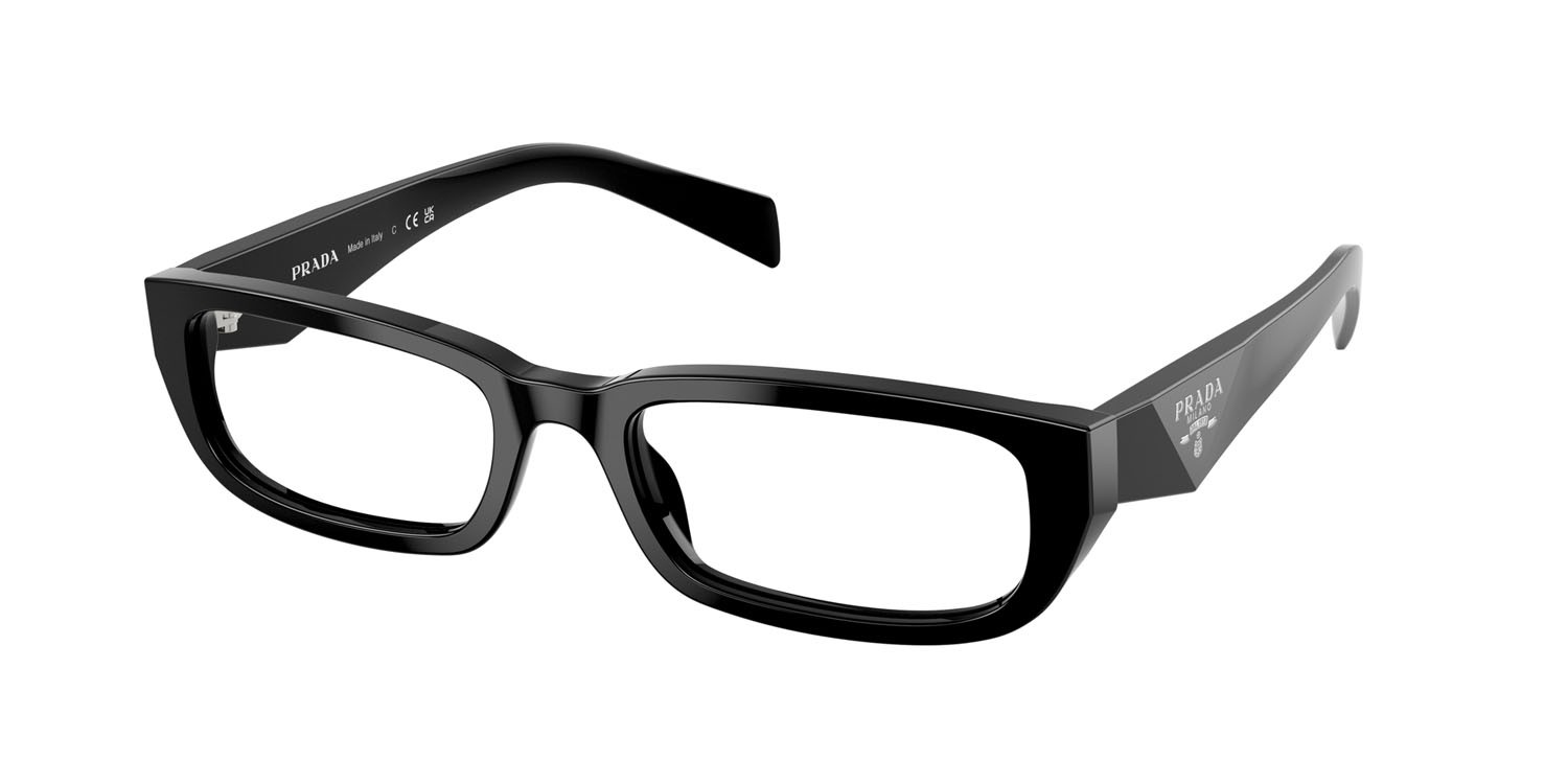 Eyeglasses Prada PR B05V (16K1O1) color nero/argento notte shape rectangle lenses lente demo