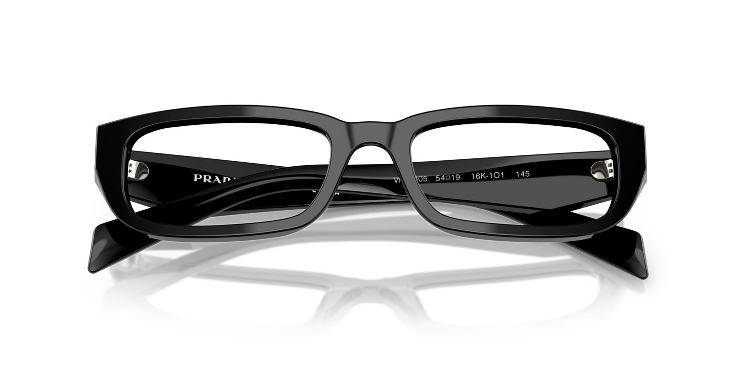 Eyeglasses Prada PR B05V (16K1O1) color nero/argento notte shape rectangle lenses lente demo
