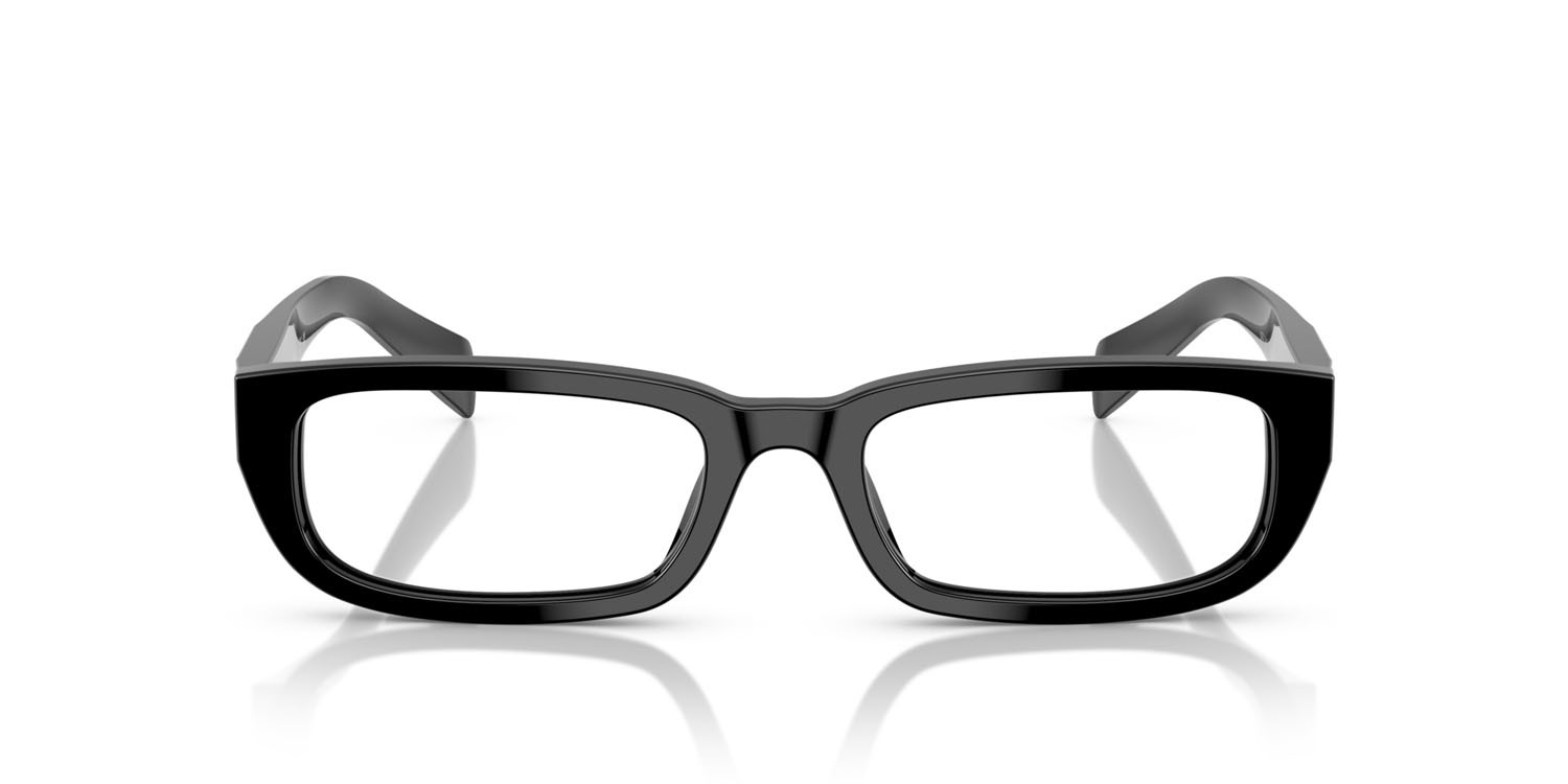 Eyeglasses Prada PR B05V (16K1O1) color nero/argento notte shape rectangle lenses lente demo