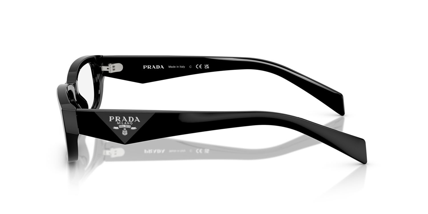 Eyeglasses Prada PR B05V (16K1O1) color nero/argento notte shape rectangle lenses lente demo