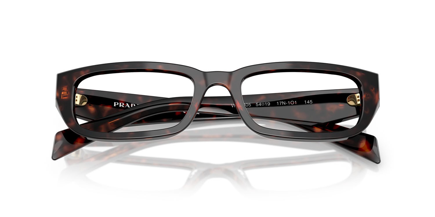 Eyeglasses Prada PR B05V (17N1O1) color nero/tartarugato medio shape rectangle lenses lente demo