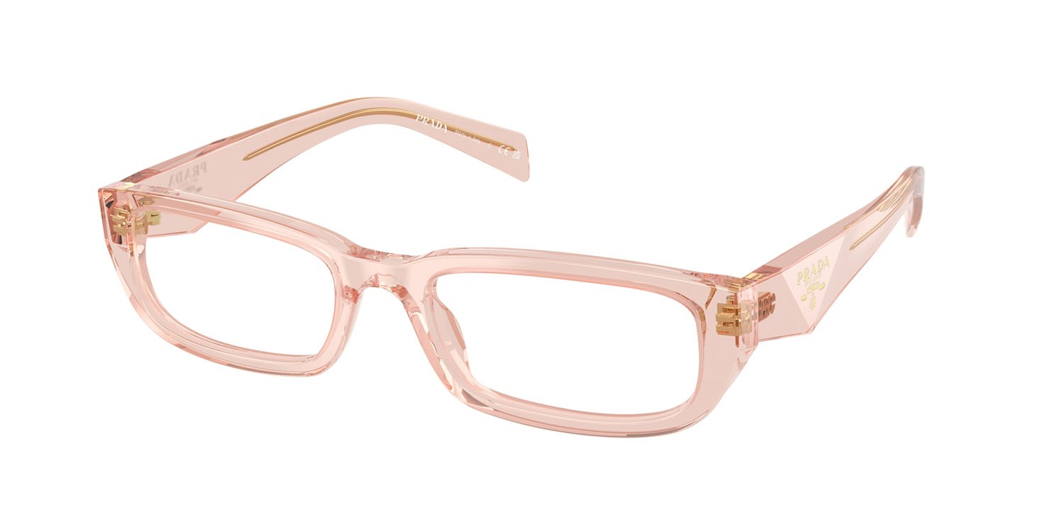 Eyeglasses Prada PR B05V (19Q1O1) color pesca trasparente shape rectangle lenses lente demo