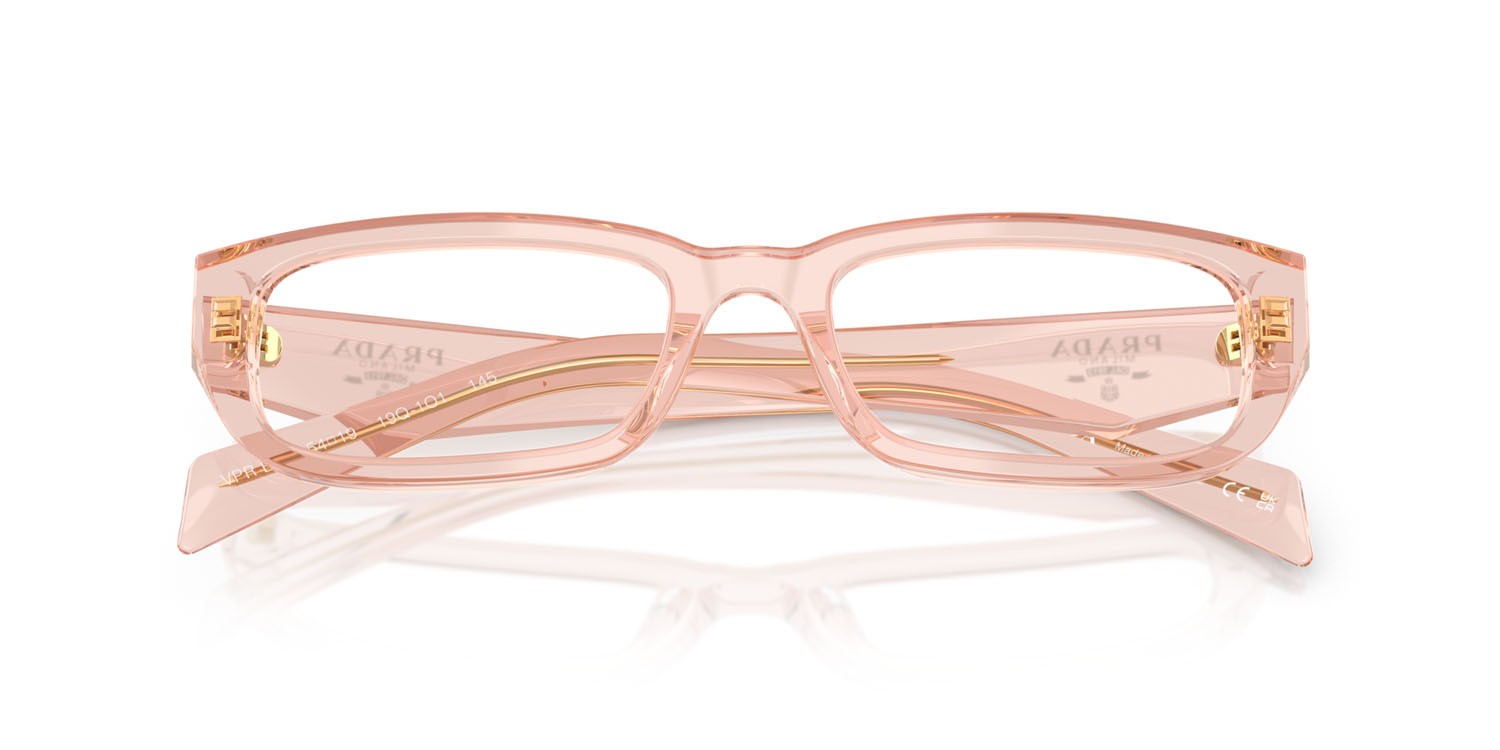 Eyeglasses Prada PR B05V (19Q1O1) color pesca trasparente shape rectangle lenses lente demo