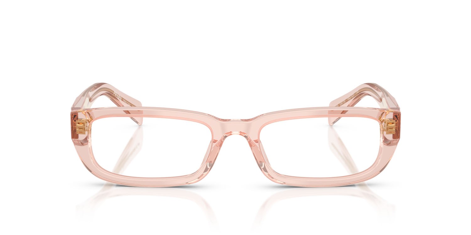 Eyeglasses Prada PR B05V (19Q1O1) color pesca trasparente shape rectangle lenses lente demo