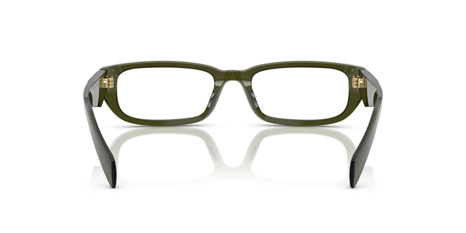 Eyeglasses Prada PR B05V (19Z1O1) color bottiglia trasparente shape rectangle lenses lente demo