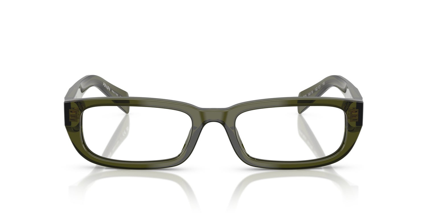 Eyeglasses Prada PR B05V (19Z1O1) color bottiglia trasparente shape rectangle lenses lente demo