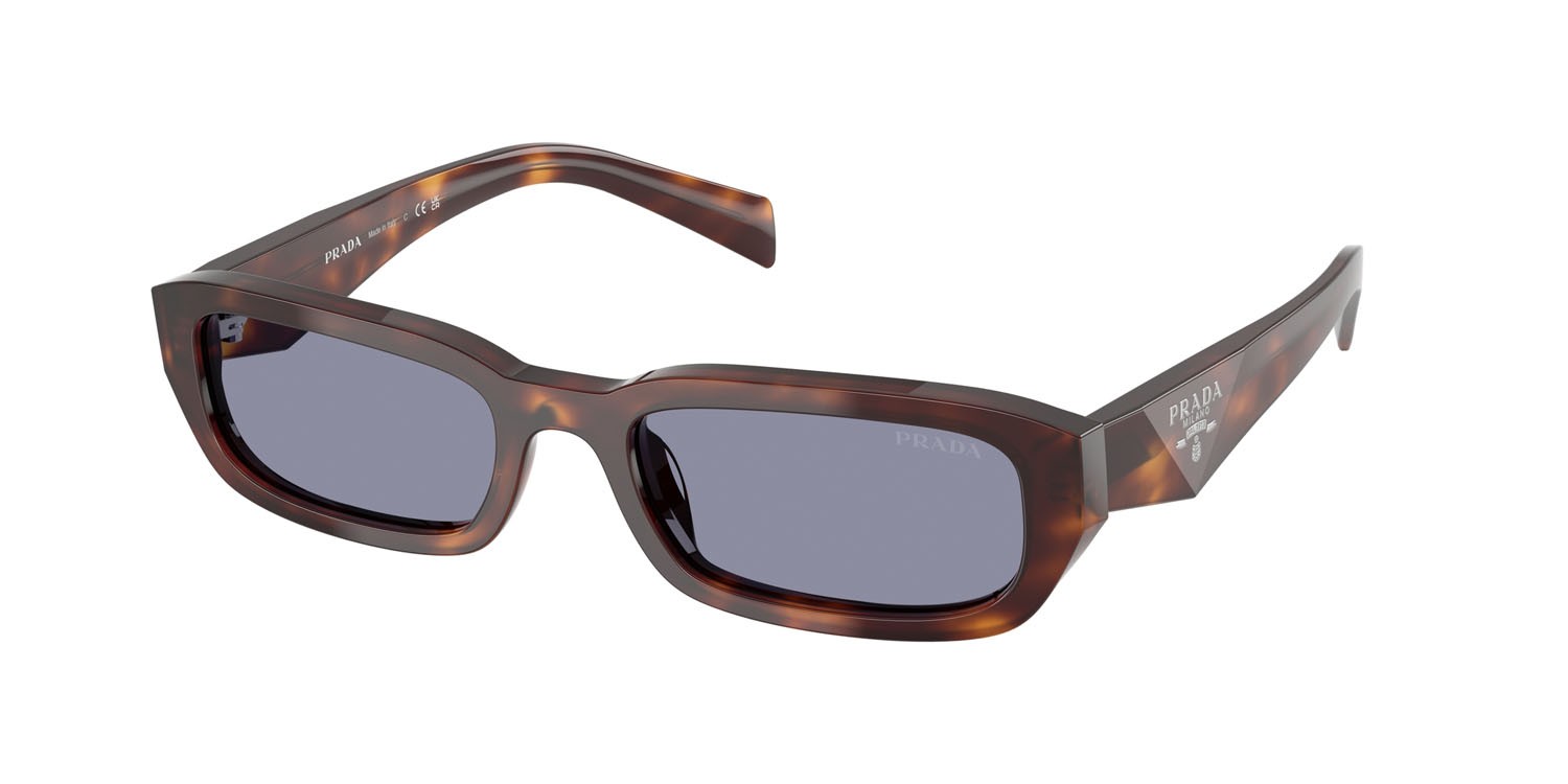 Sunglasses Prada PR B06S (15W03N) color tartarugato classico shape rectangle lenses grigio