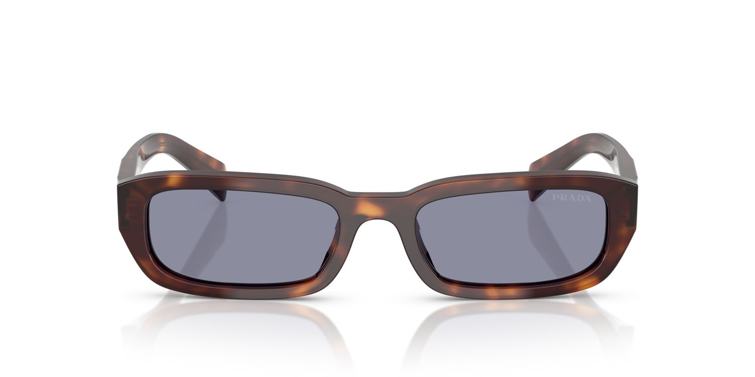 Sunglasses Prada PR B06S (15W03N) color tartarugato classico shape rectangle lenses grigio