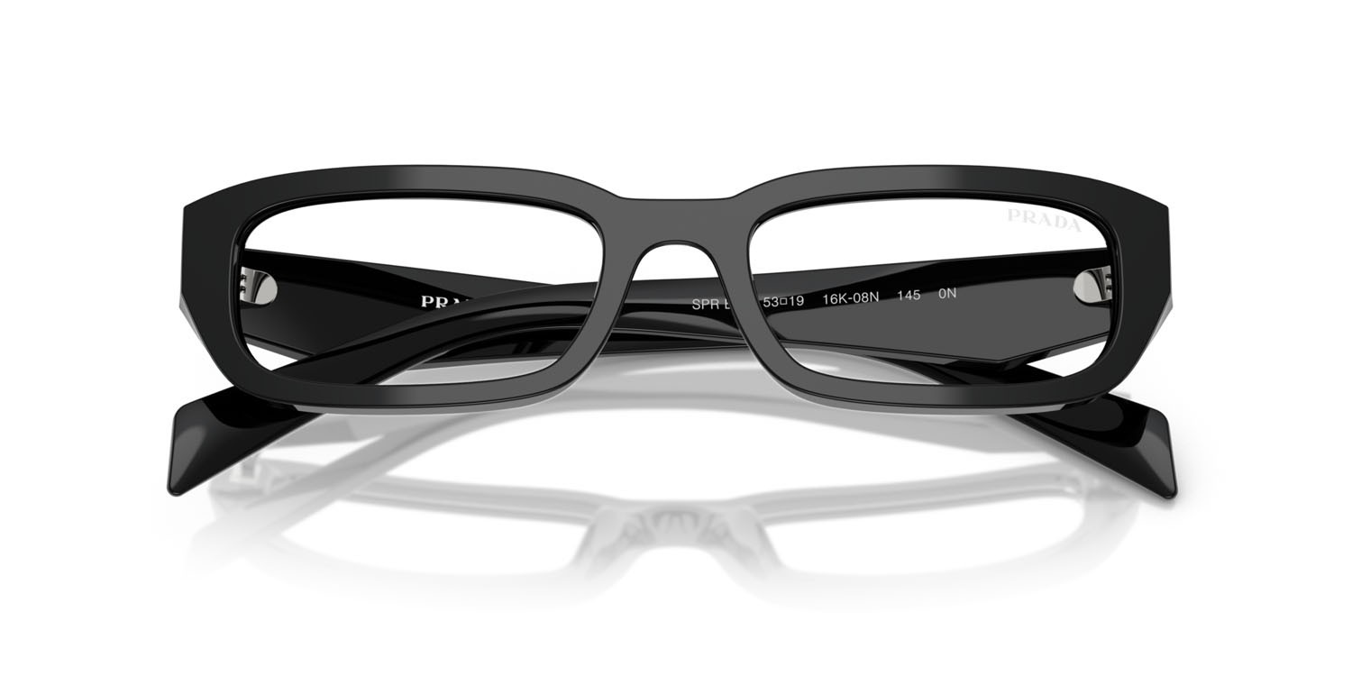 Occhiali da sole Prada PR B06S (16K08N) colore nero forma rettangolare lenti trasparente con filtro anti luce blu