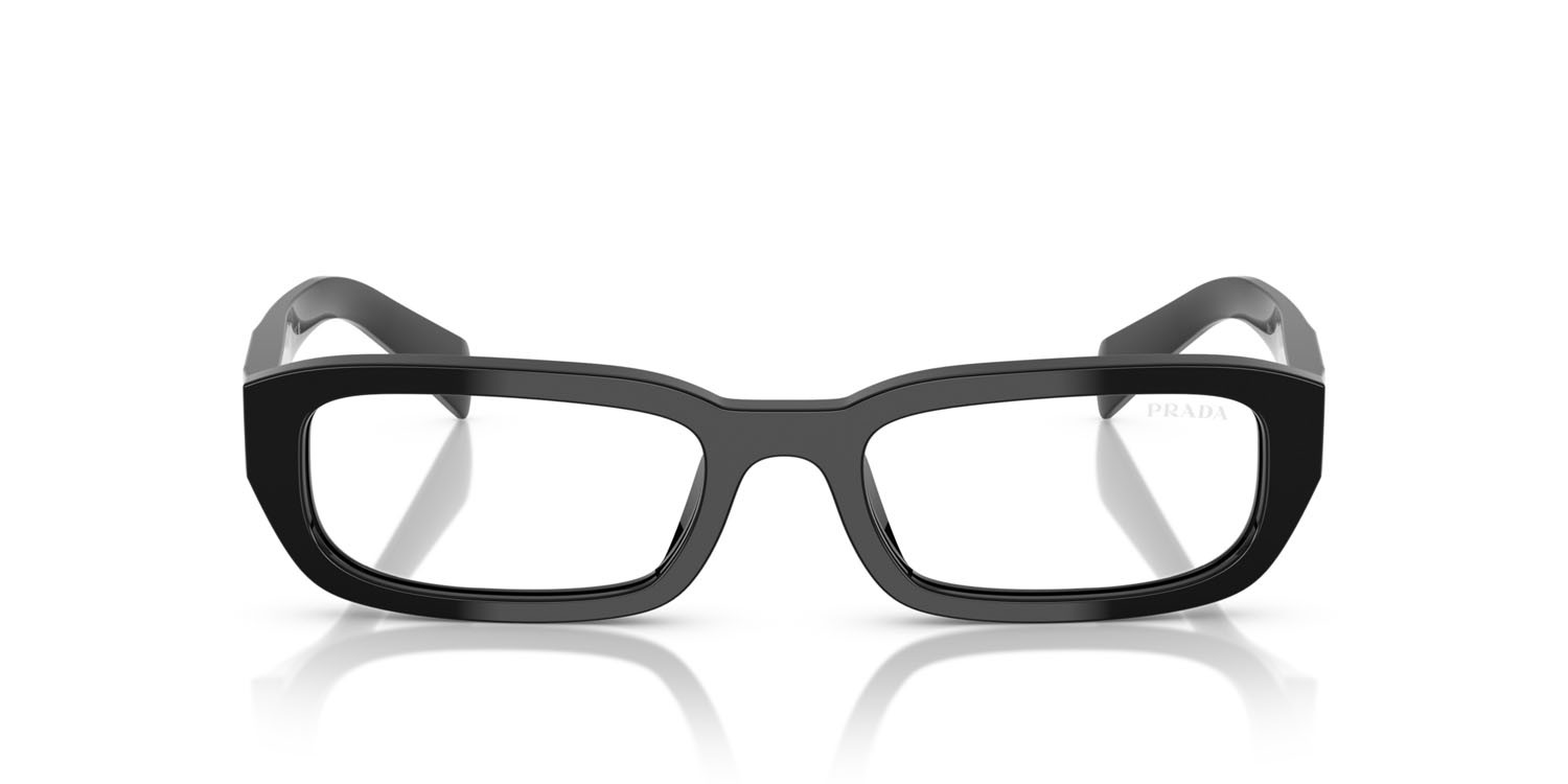 Occhiali da sole Prada PR B06S (16K08N) colore nero forma rettangolare lenti trasparente con filtro anti luce blu