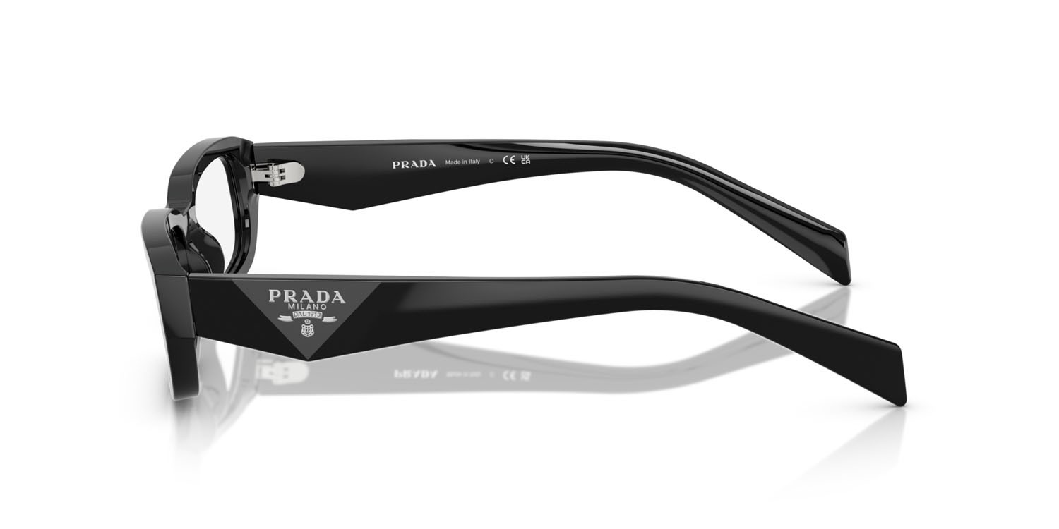 Occhiali da sole Prada PR B06S (16K08N) colore nero forma rettangolare lenti trasparente con filtro anti luce blu