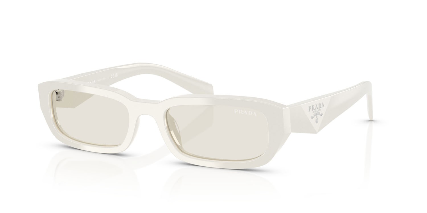 Sunglasses Prada PR B06S (26A40I) color dust shape rectangle lenses grigio chiaro