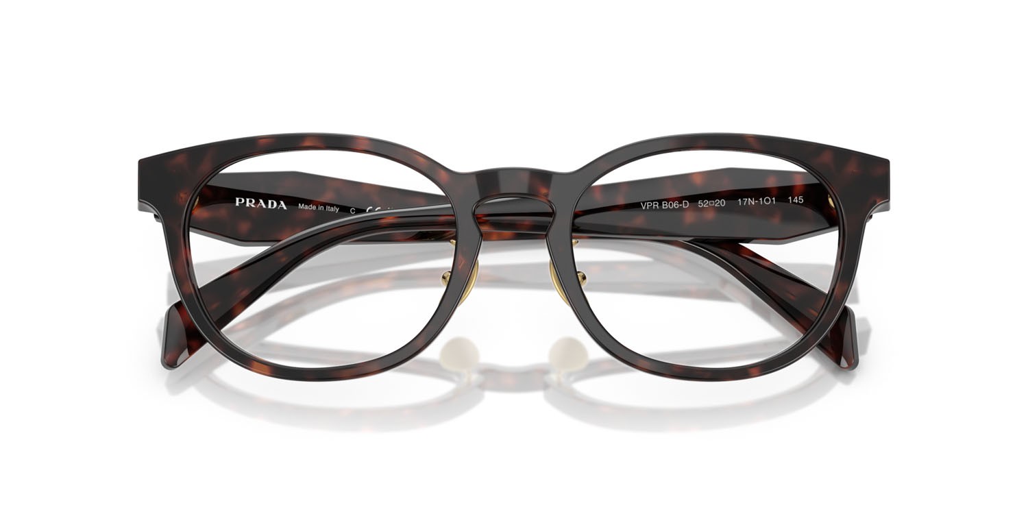 Eyeglasses Prada PR B06VD (17N1O1) color verde opaco/rosa shape pantos lenses lente demo