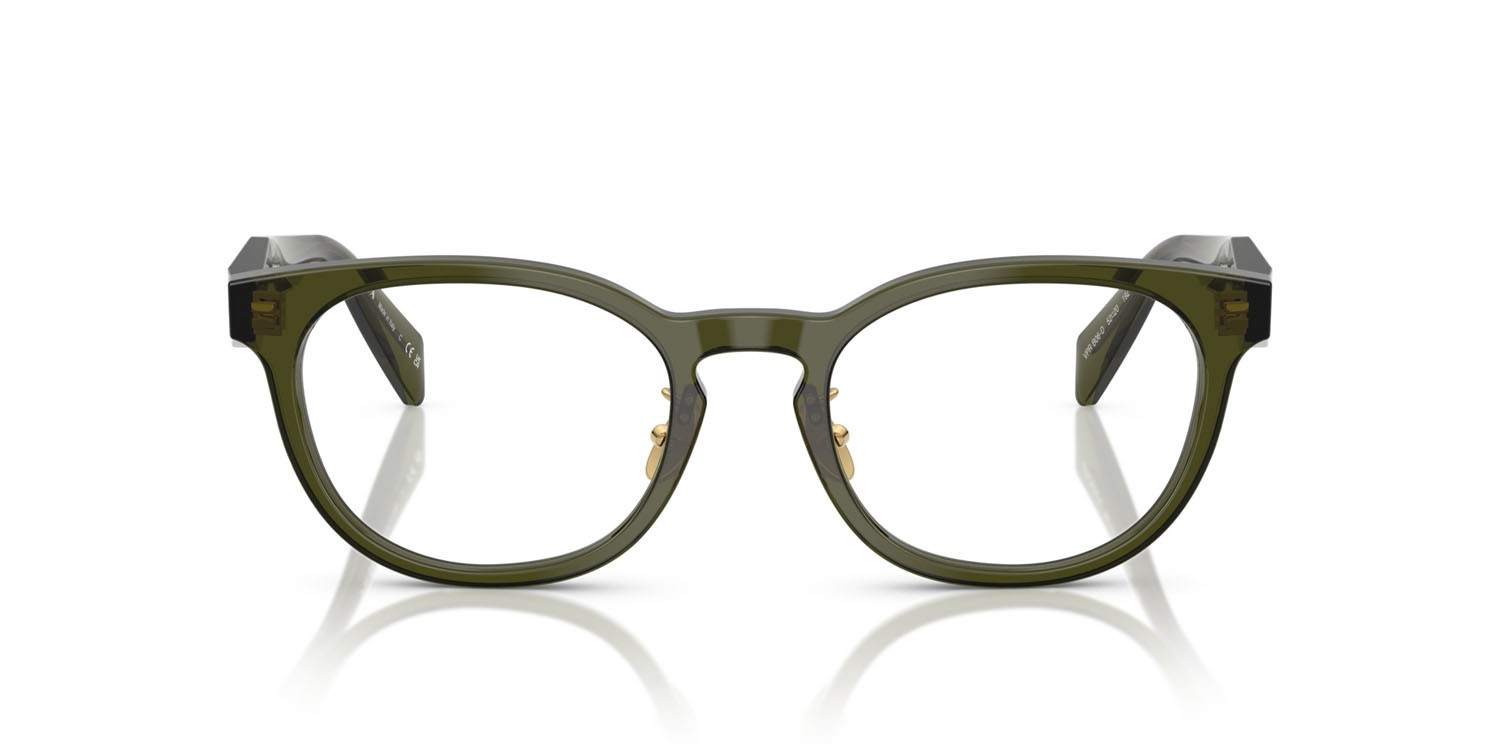 Eyeglasses Prada PR B06VD (19Z1O1) color bottiglia trasparente shape pantos lenses lente demo