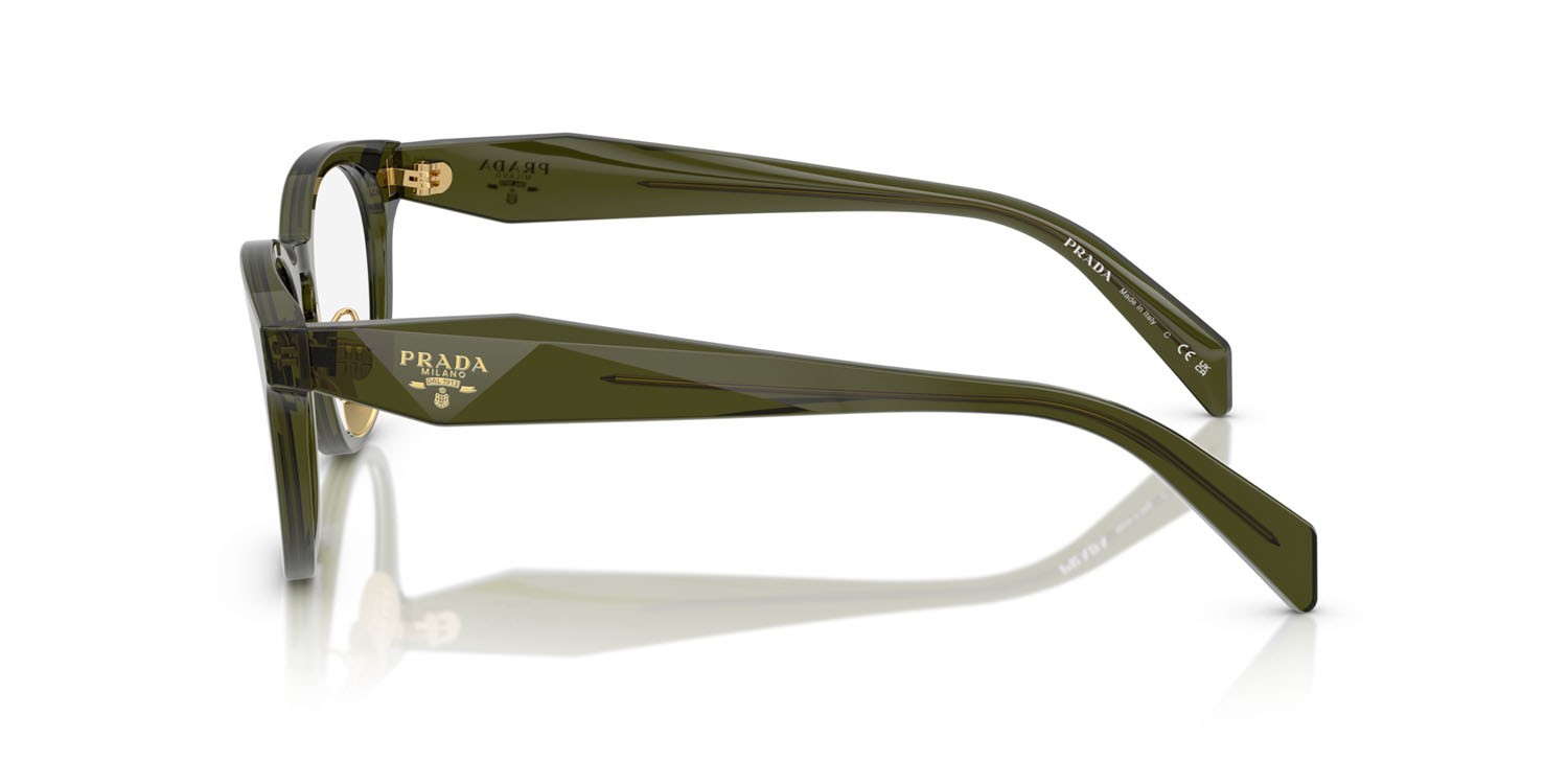 Eyeglasses Prada PR B06VD (19Z1O1) color bottiglia trasparente shape pantos lenses lente demo
