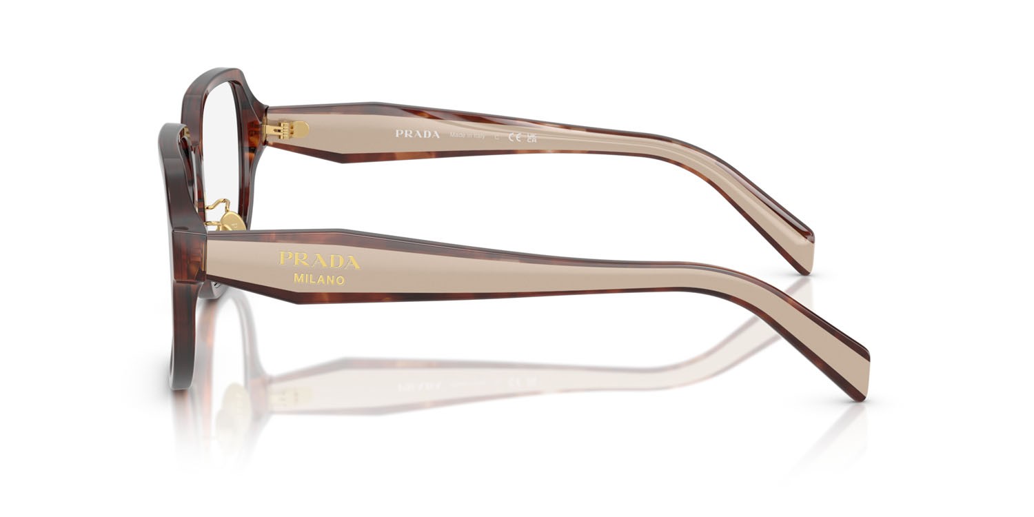 Eyeglasses Prada PR B07VD (07R1O1) color caramello havana shape square lenses lente demo
