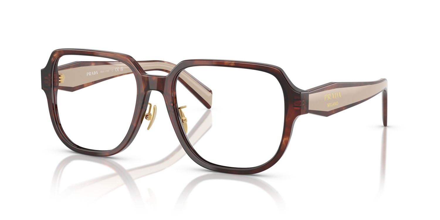 Eyeglasses Prada PR B07VD (07R1O1) color caramello havana shape square lenses lente demo