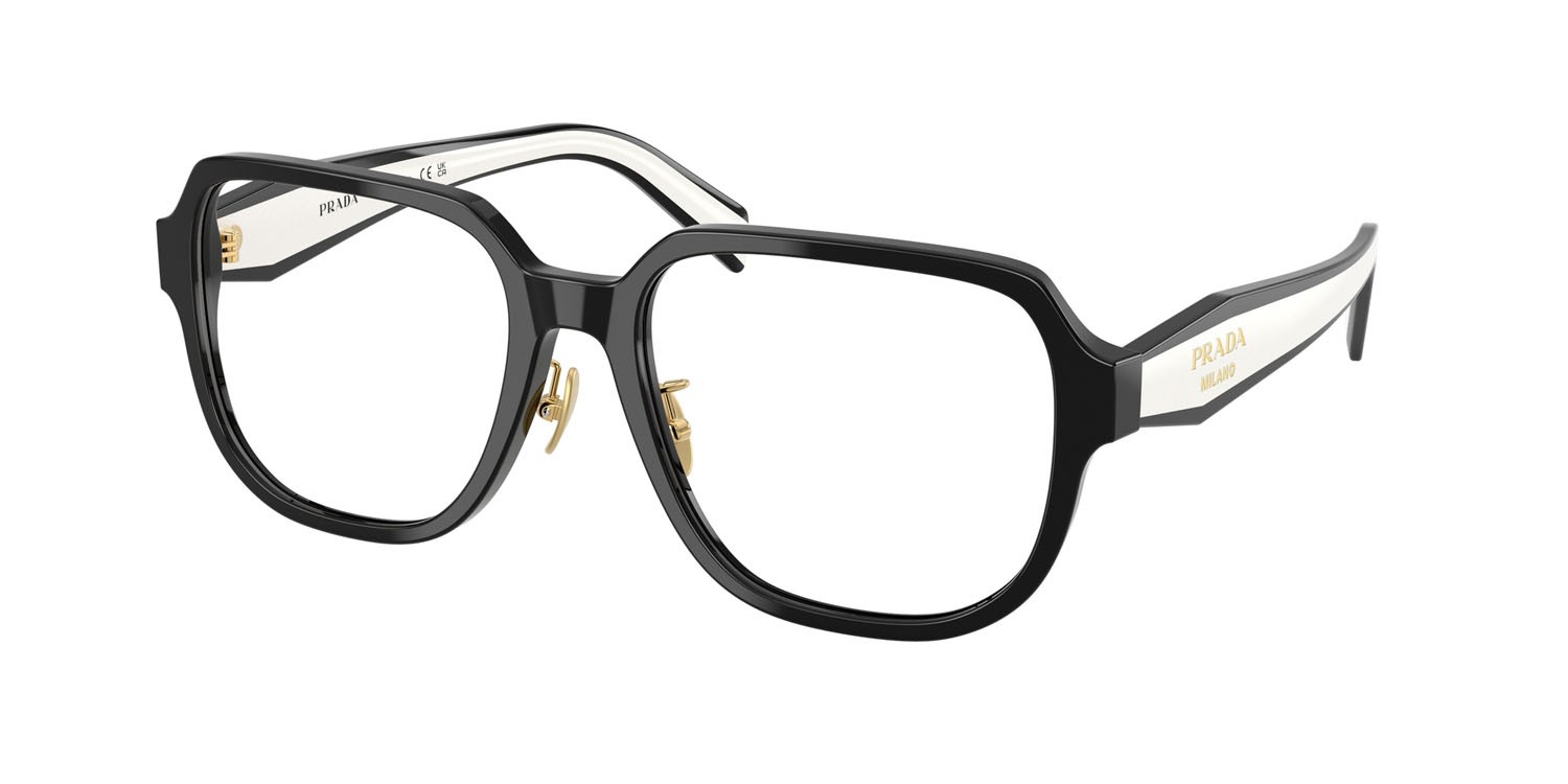 Eyeglasses Prada PR B07VD (16K1O1) color nero shape square lenses lente demo