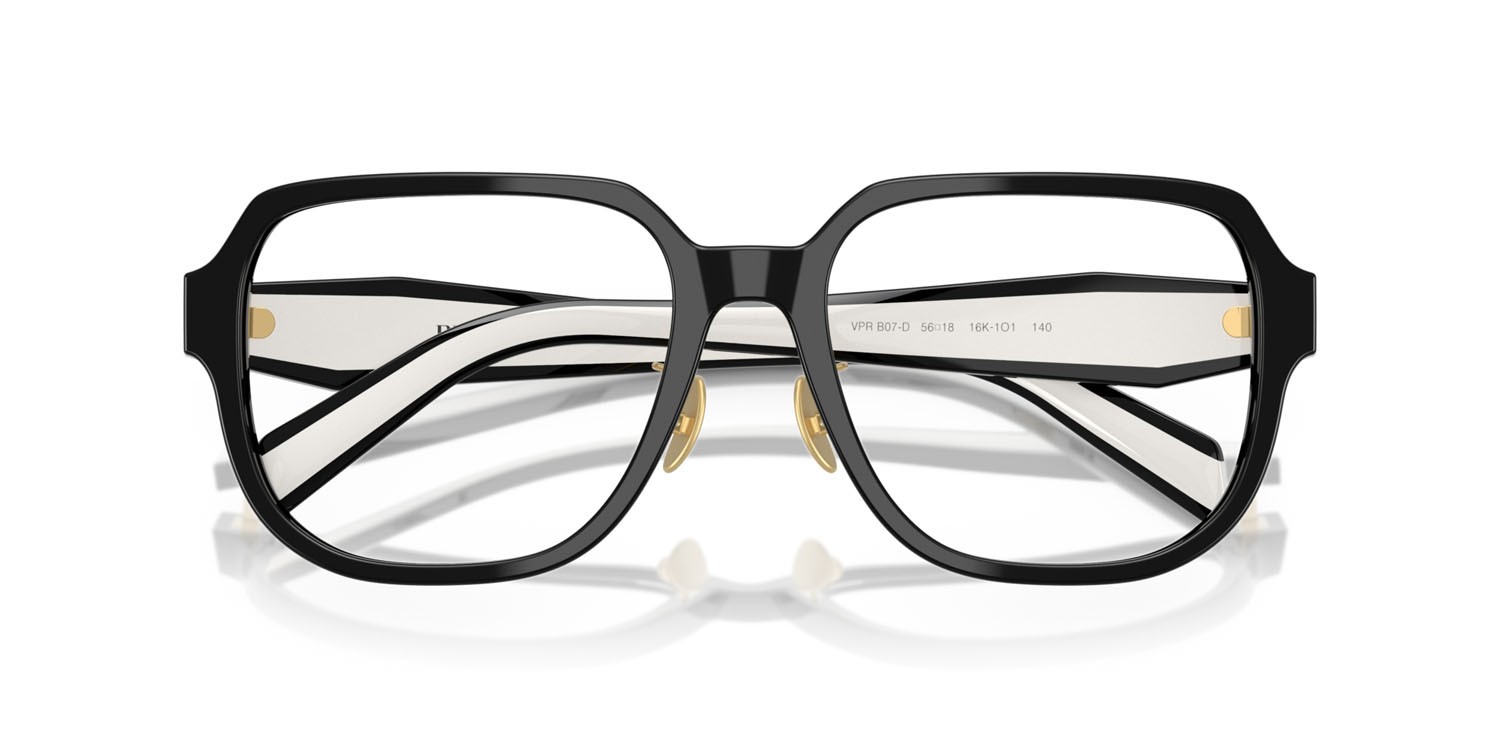 Eyeglasses Prada PR B07VD (16K1O1) color nero shape square lenses lente demo