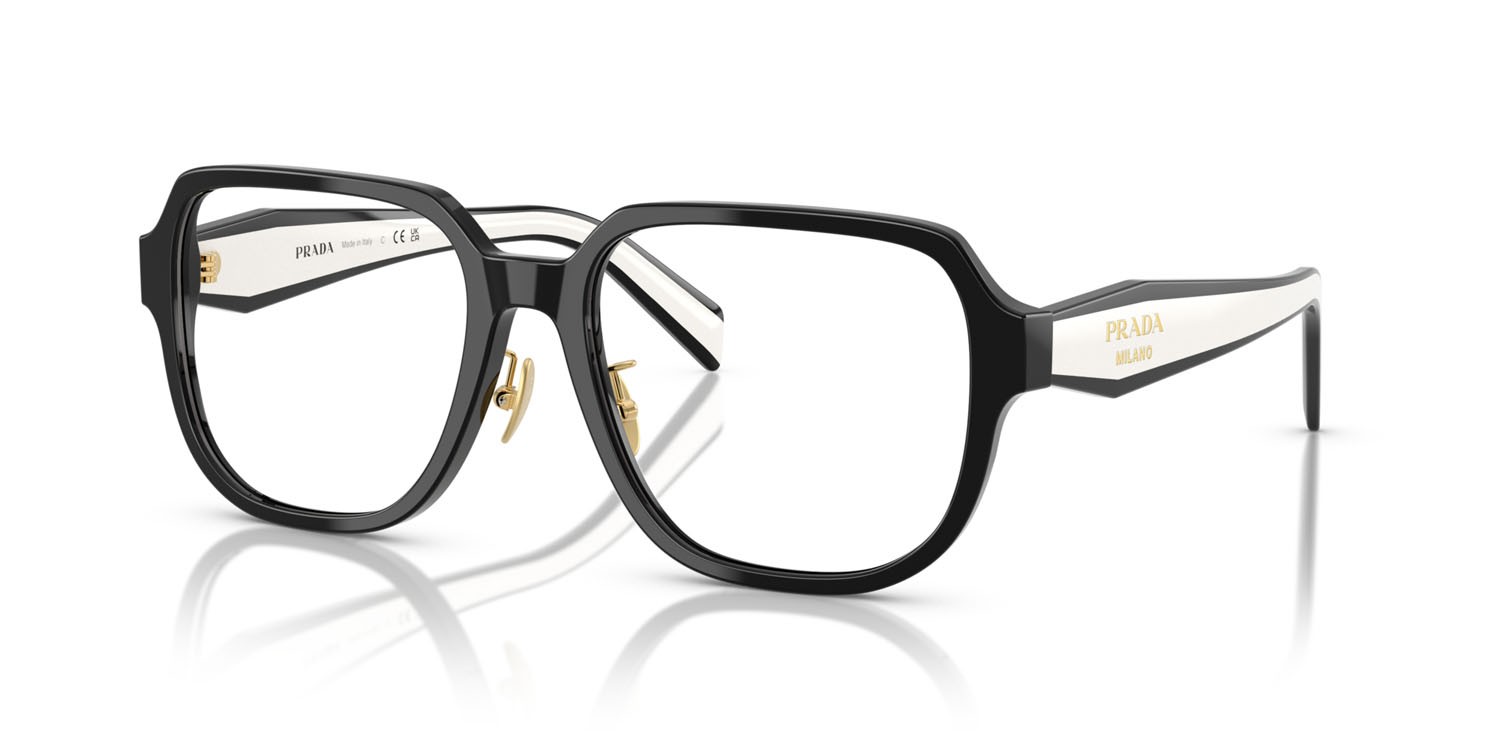 Eyeglasses Prada PR B07VD (16K1O1) color nero shape square lenses lente demo