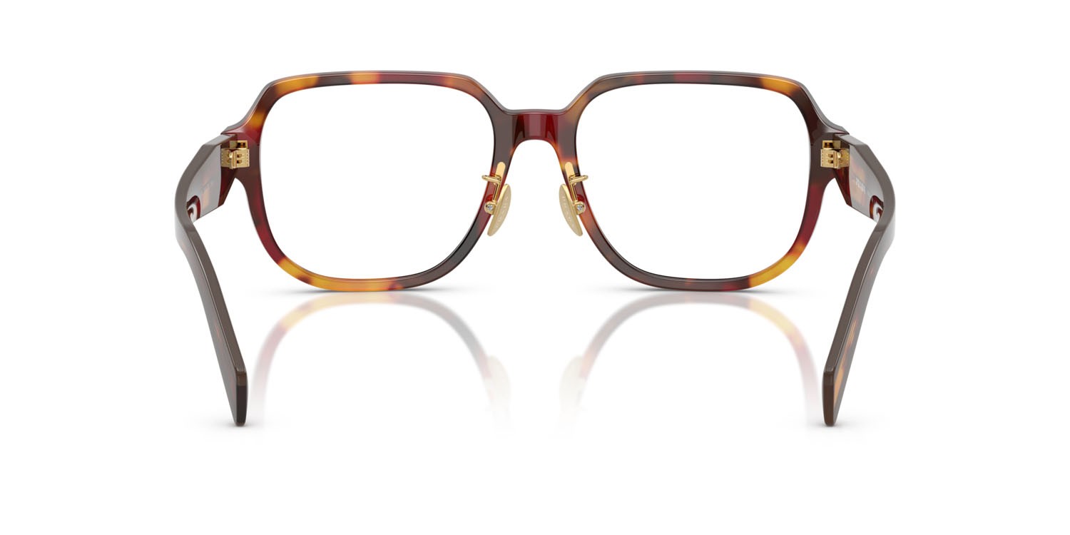 Eyeglasses Prada PR B07VD (22A1O1) color papavero tartarugato/bordeaux shape square lenses lente demo