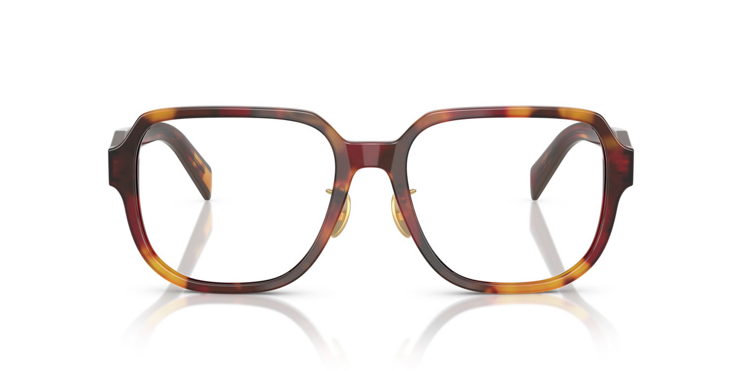 Eyeglasses Prada PR B07VD (22A1O1) color papavero tartarugato/bordeaux shape square lenses lente demo