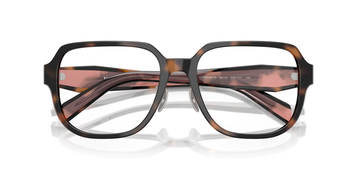 Eyeglasses Prada PR B07VD (23A1O1) color malva tartarugato shape square lenses lente demo