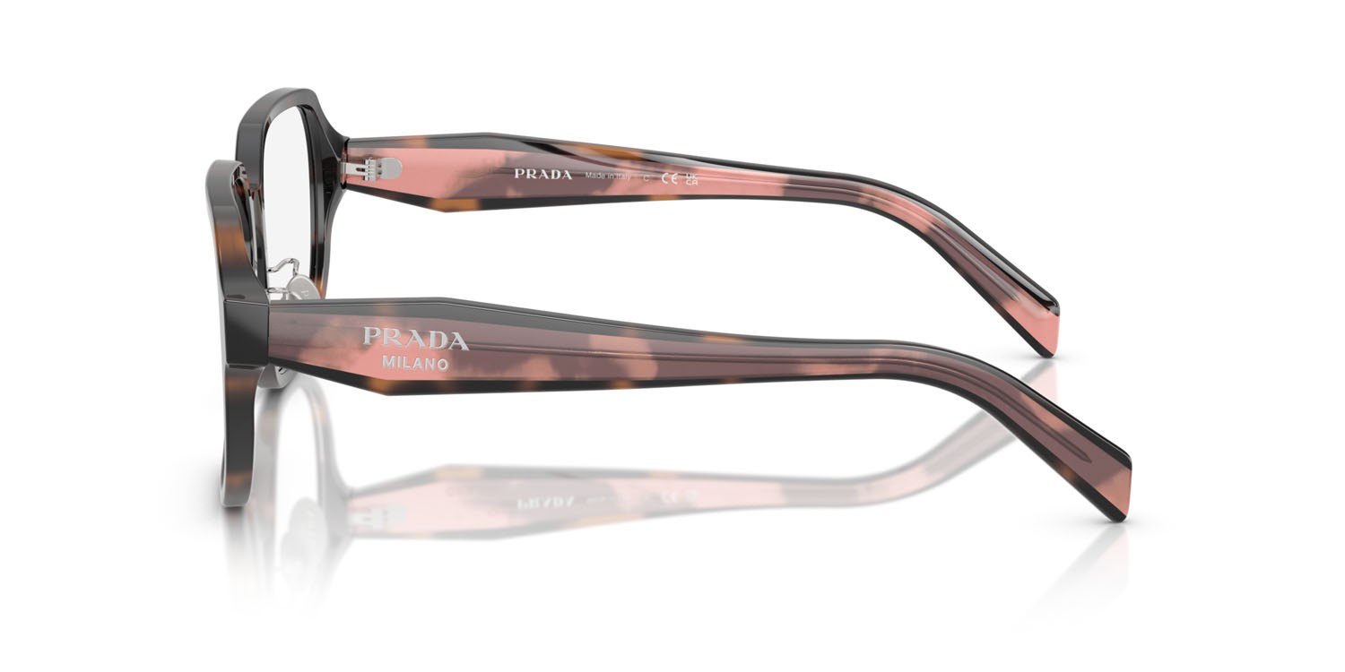 Eyeglasses Prada PR B07VD (23A1O1) color malva tartarugato shape square lenses lente demo