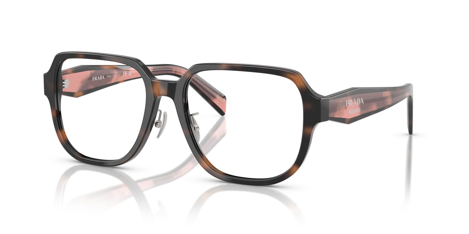 Eyeglasses Prada PR B07VD (23A1O1) color malva tartarugato shape square lenses lente demo