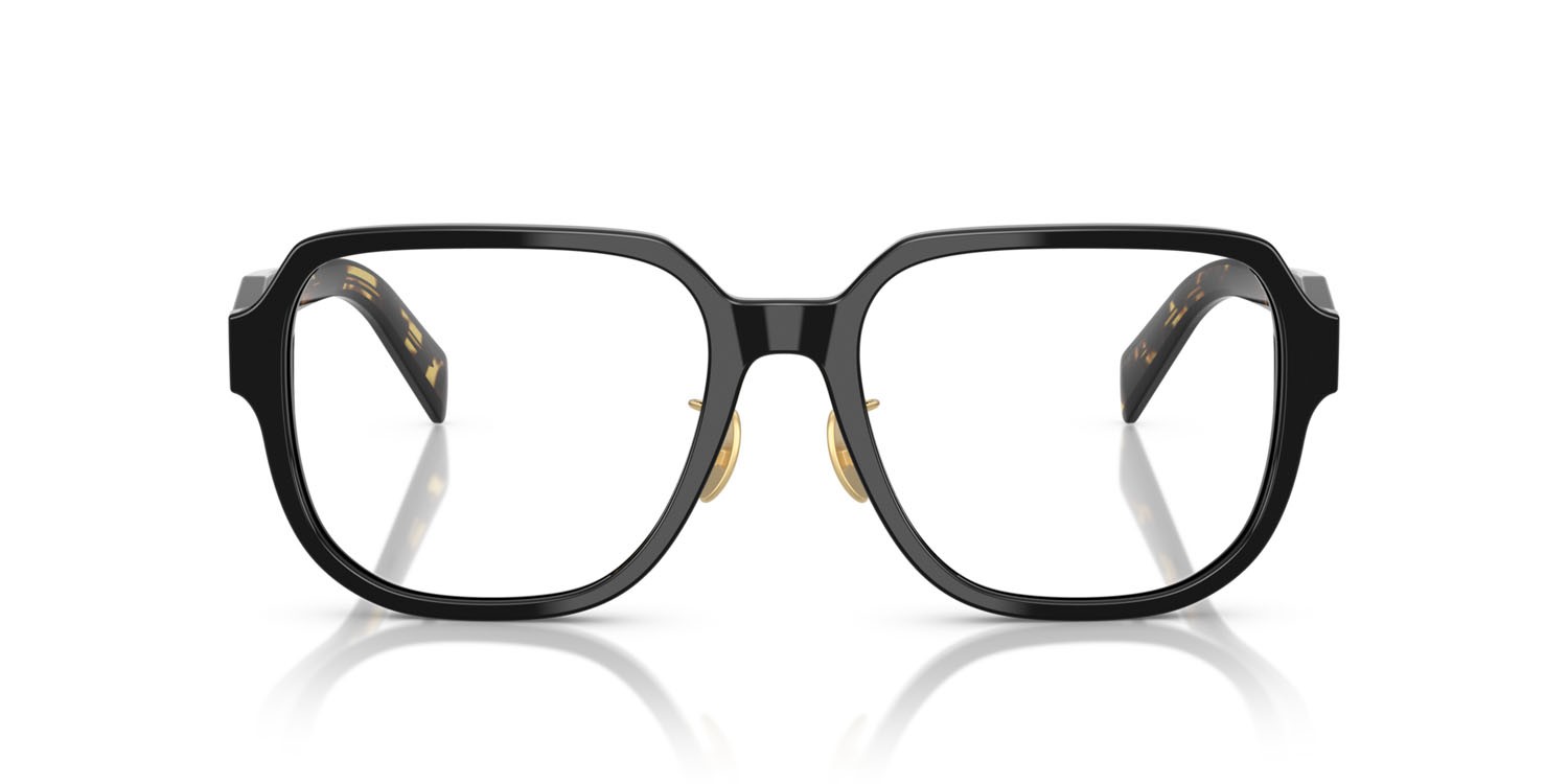 Eyeglasses Prada PR B07VD (3891O1) color nero/tartarugato medio shape square lenses lente demo