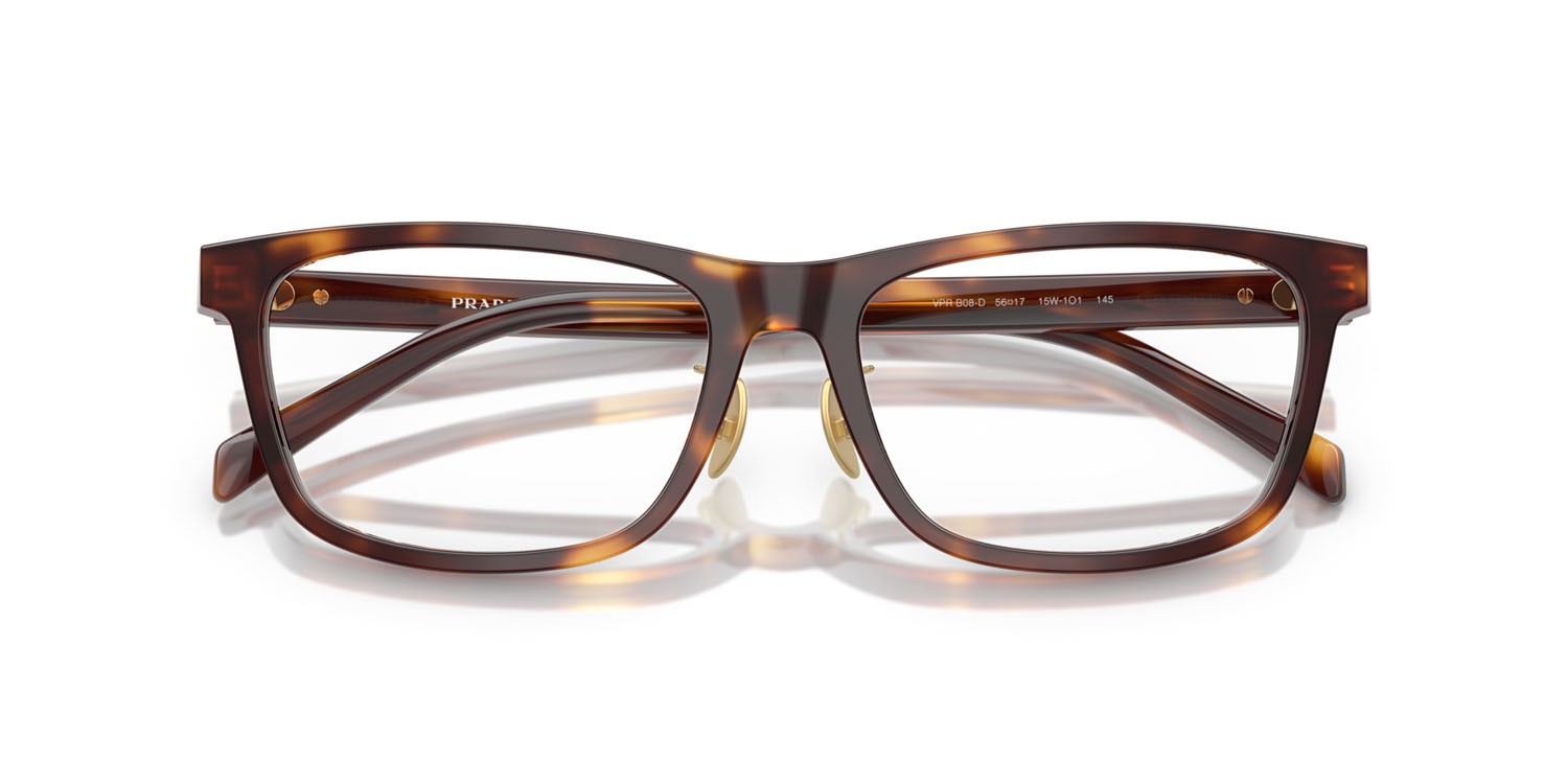 Eyeglasses Prada PR B08VD (15W1O1) color havana shape rectangle lenses lente demo