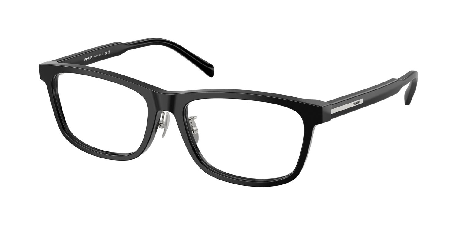 Eyeglasses Prada PR B08VD (16K1O1) color nero shape rectangle lenses lente demo