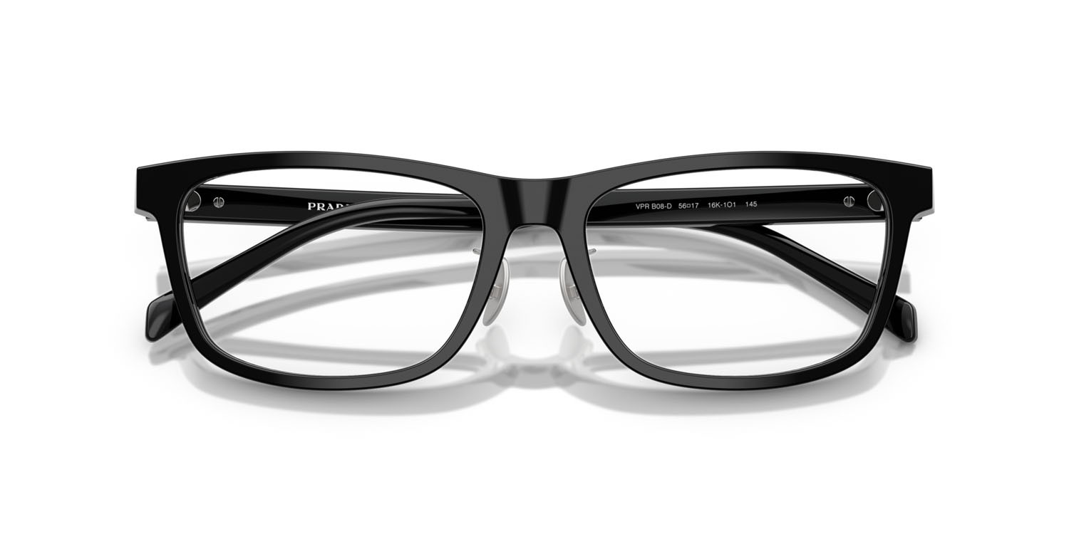 Eyeglasses Prada PR B08VD (16K1O1) color nero shape rectangle lenses lente demo