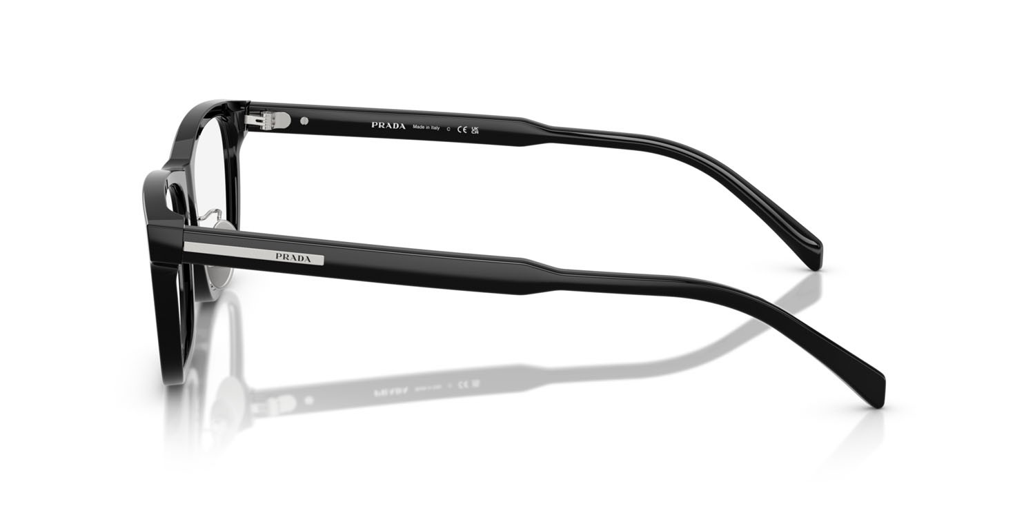 Eyeglasses Prada PR B08VD (16K1O1) color nero shape rectangle lenses lente demo