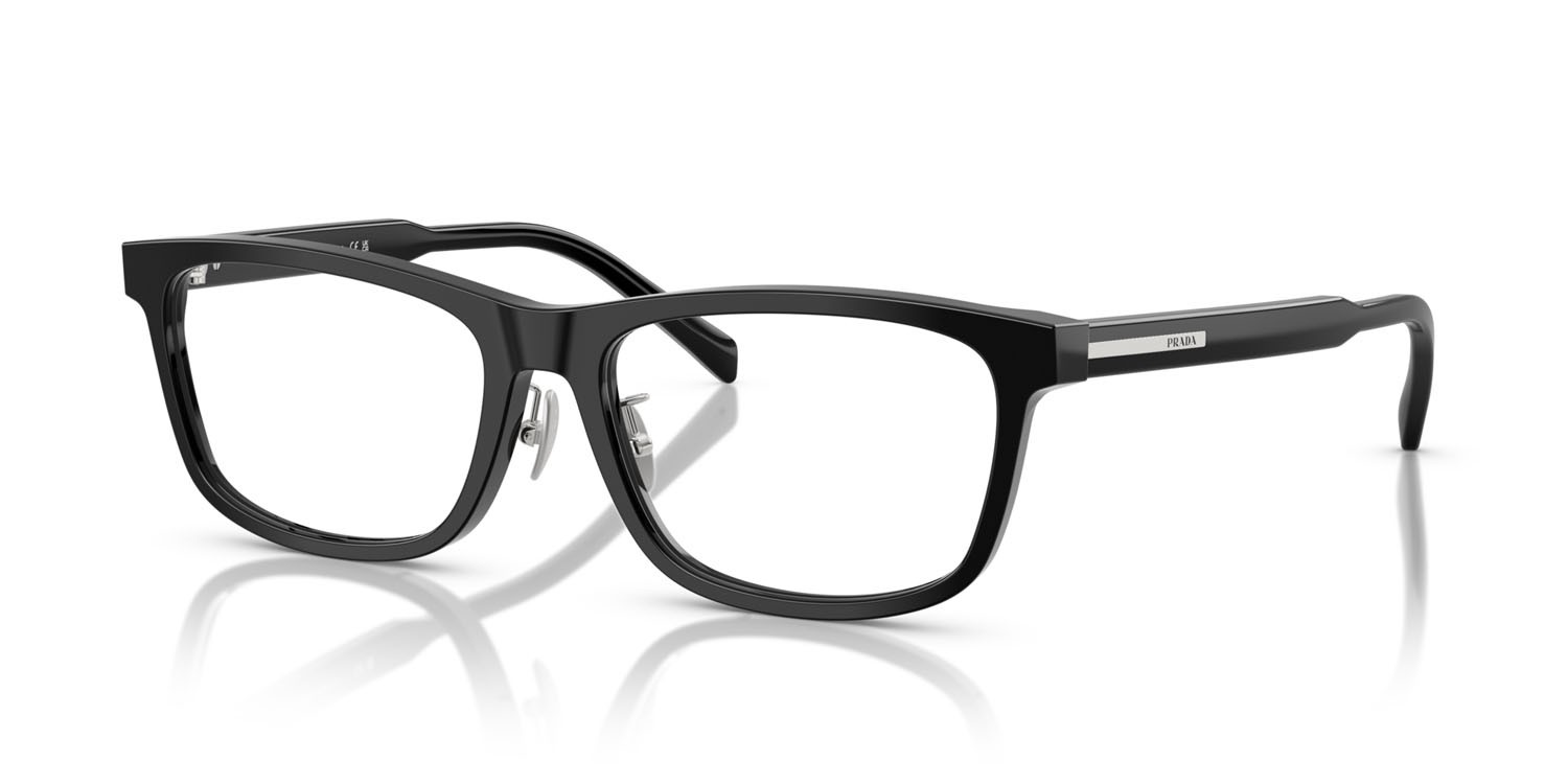 Eyeglasses Prada PR B08VD (16K1O1) color nero shape rectangle lenses lente demo