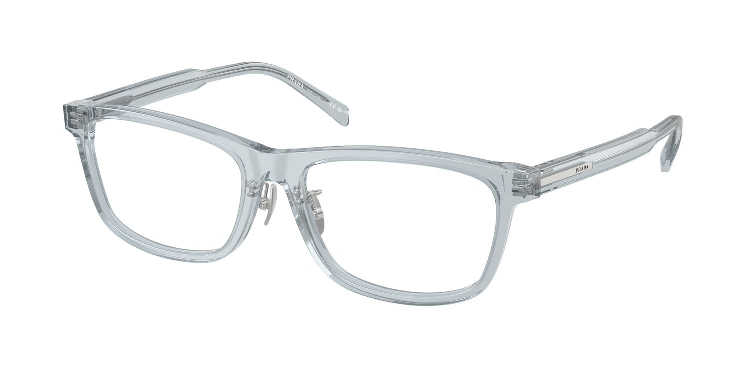 Eyeglasses Prada PR B08VD (19T1O1) color blu trasparente shape rectangle lenses lente demo