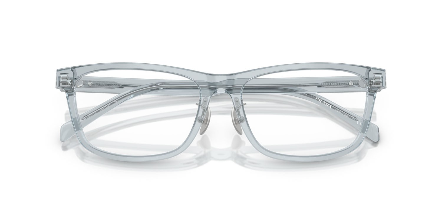 Eyeglasses Prada PR B08VD (19T1O1) color blu trasparente shape rectangle lenses lente demo