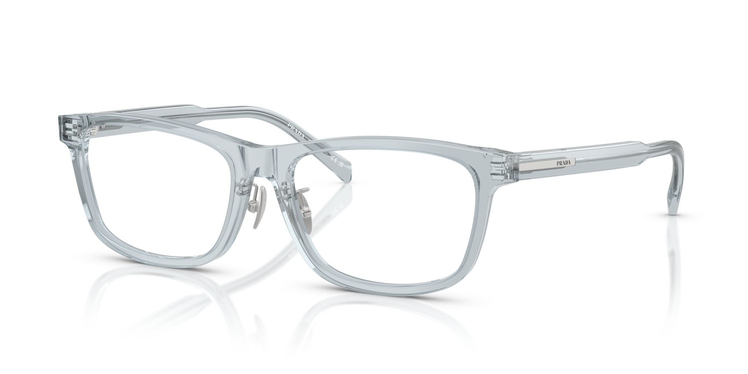Eyeglasses Prada PR B08VD (19T1O1) color blu trasparente shape rectangle lenses lente demo