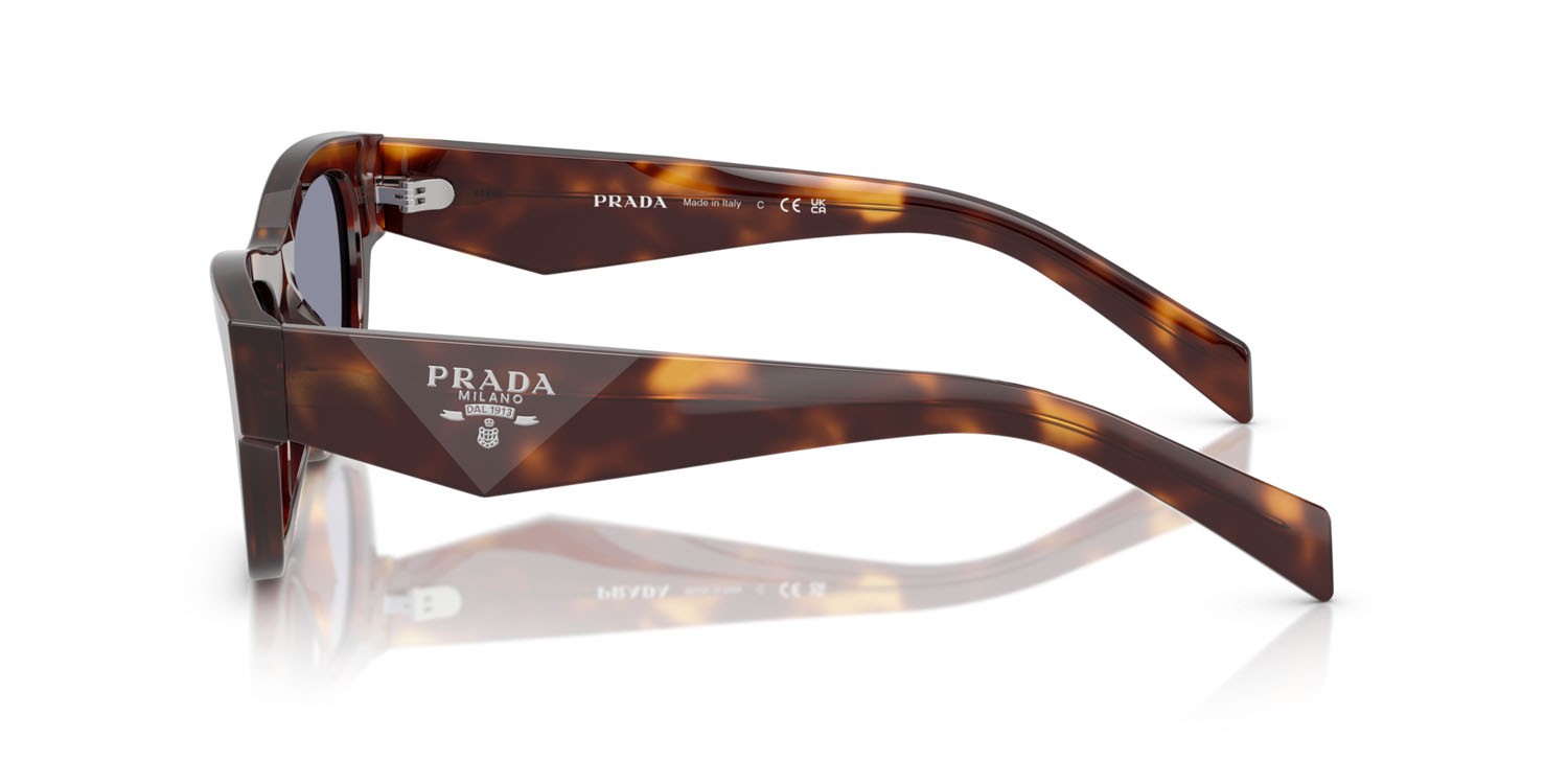 Sunglasses Prada PR B09S (15W03N) color tartarugato classico shape butterfly lenses grigio