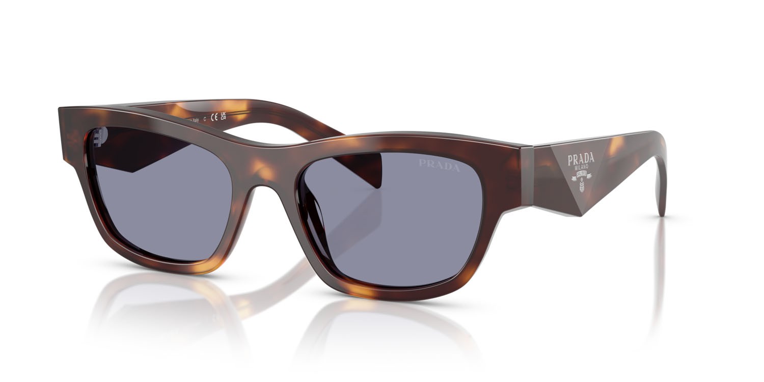 Sunglasses Prada PR B09S (15W03N) color tartarugato classico shape butterfly lenses grigio