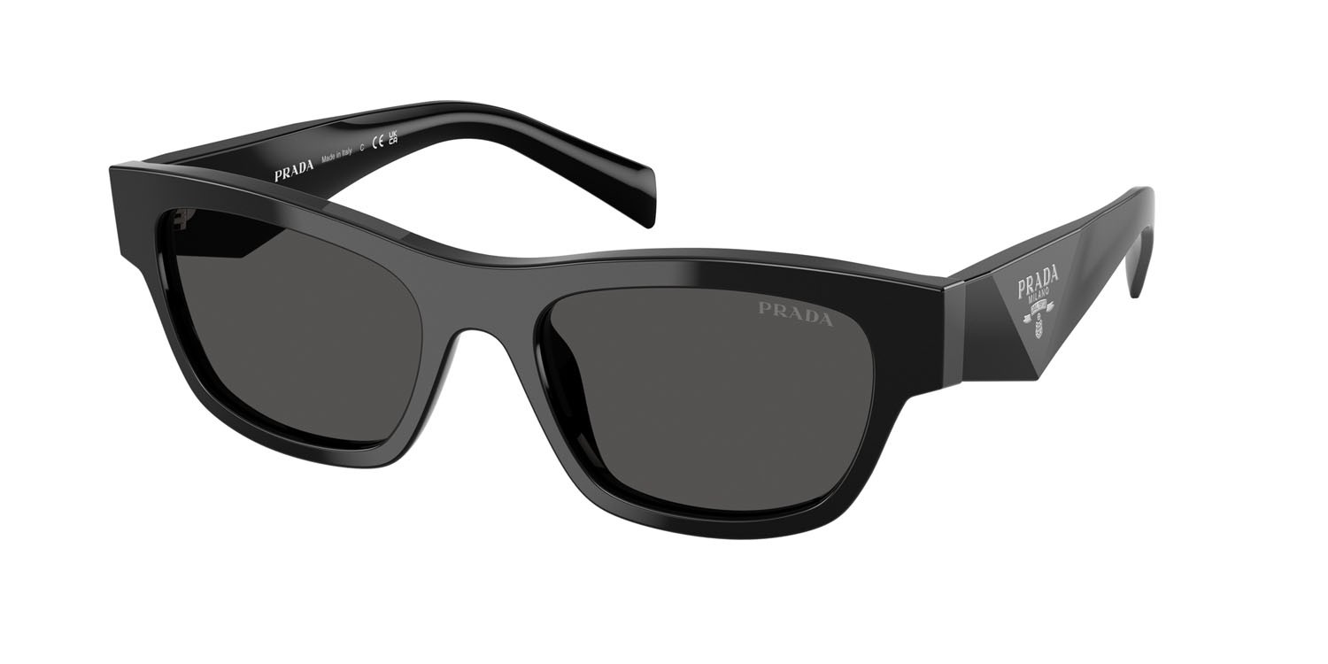 Sunglasses Prada PR B09S (16K08Z) color nero shape butterfly lenses grigio scuro