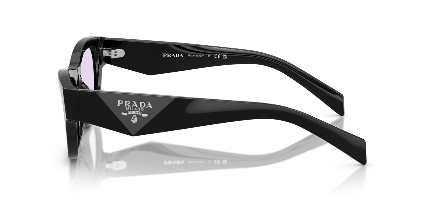 Sunglasses Prada PR B09S (16K40J) color nero shape butterfly lenses viola